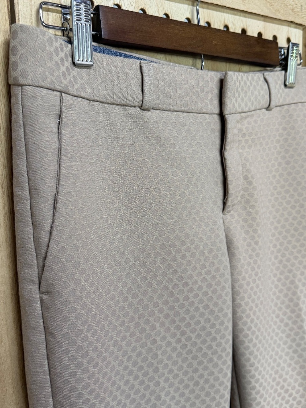 Banana Republic Hampton Petite Jacquard Ankle Pants Tan Taupe 0P